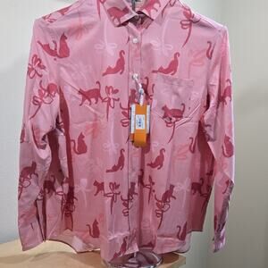 Con.Struct Pink Animal Guardian Print Button Down Shirt – Size XL (NWT)